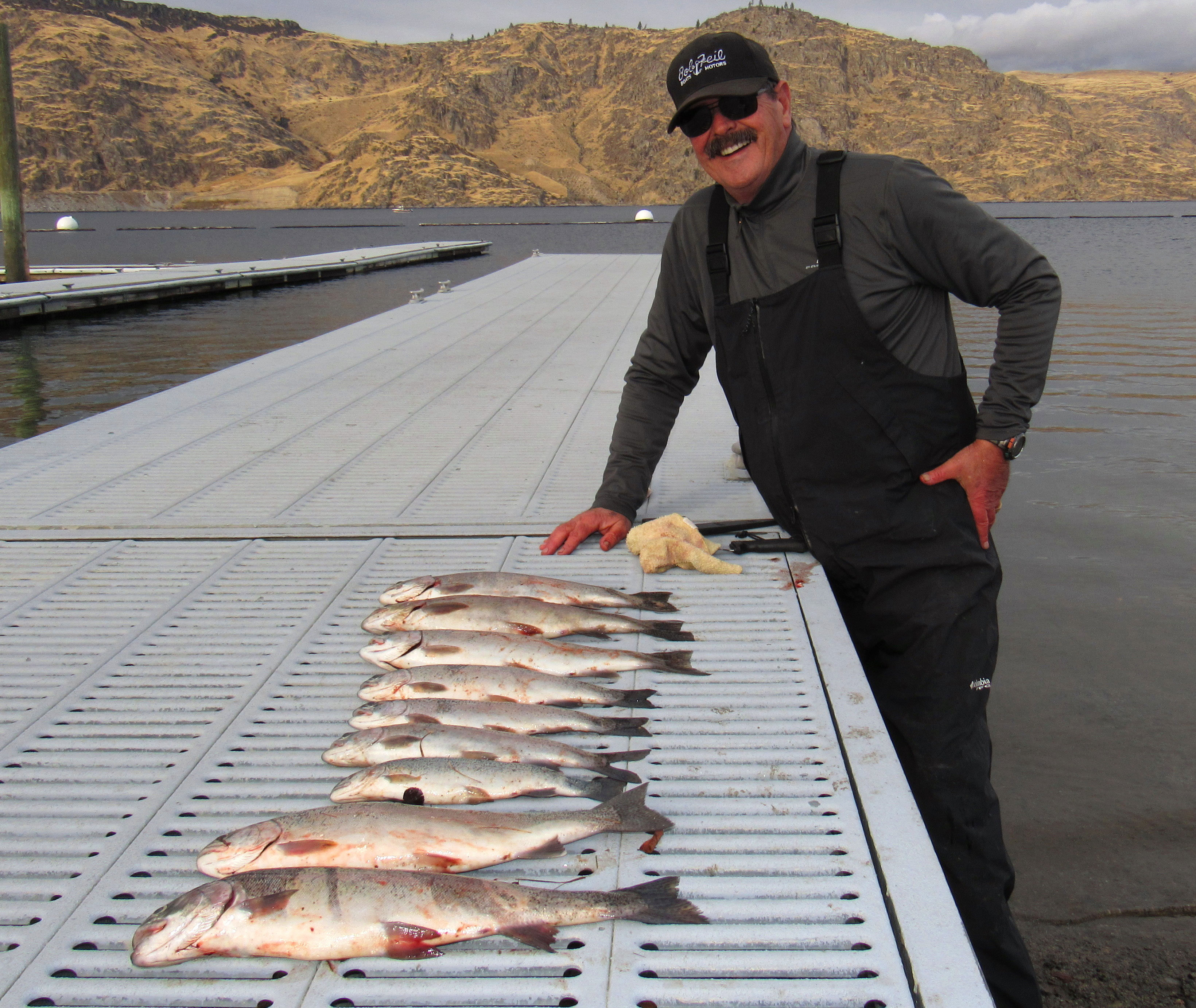 A great catch of rainbow trout at the Spring Canyon boat launch on Lake Roosevelt.