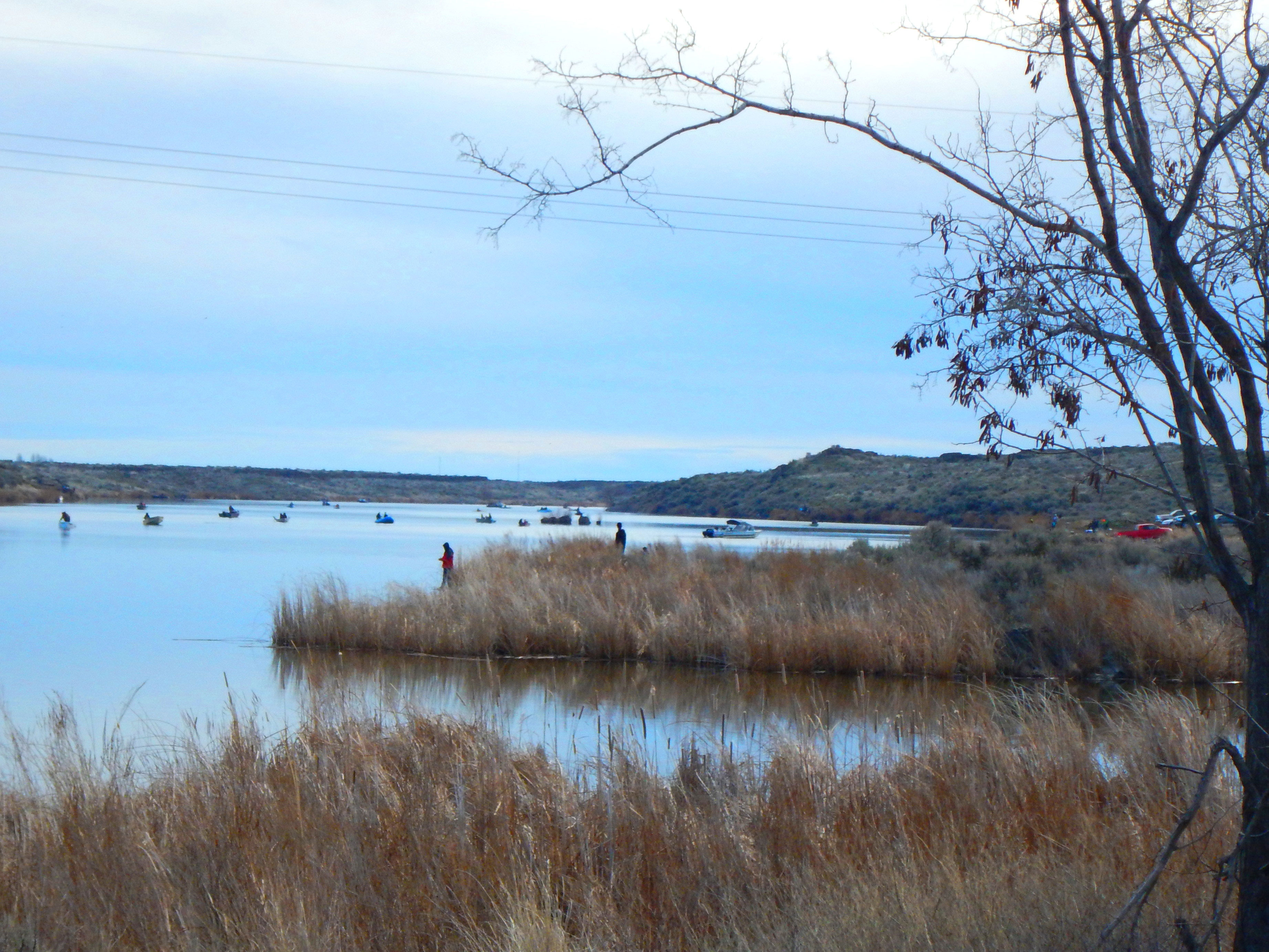 Ice fishing at Patterson Lake in the Methow Valley, where anglers are catching perch, trout, and kokanee.