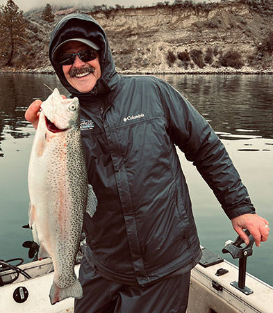 Dave Graybill with Triploid caught at Rufus Woods Reservoir