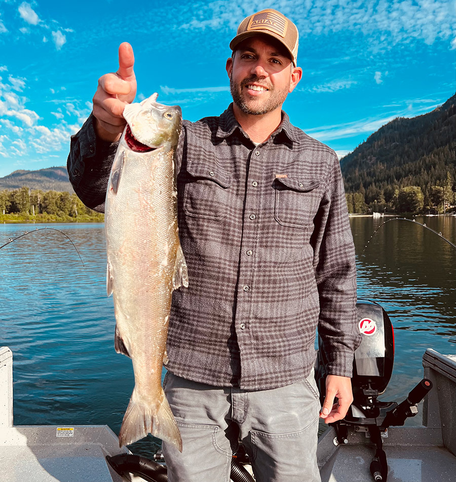 This week's photo is of Jonathan with a nice sockeye.