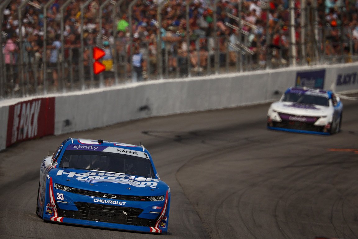 Washington state’s Kasey Kahne from Enumclaw, making his first start in the Xfinity series since 2017, started fourth but got into an incident with Katherine Legge on lap 52 and would finish 14th. NASCAR Photo