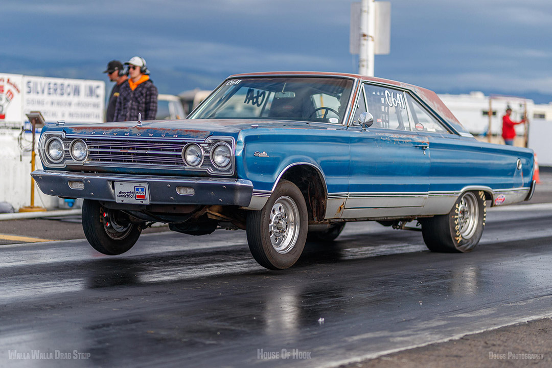 Justin Cooper launches off the line during the April 28 season opener at Walla Walla Drag Strip