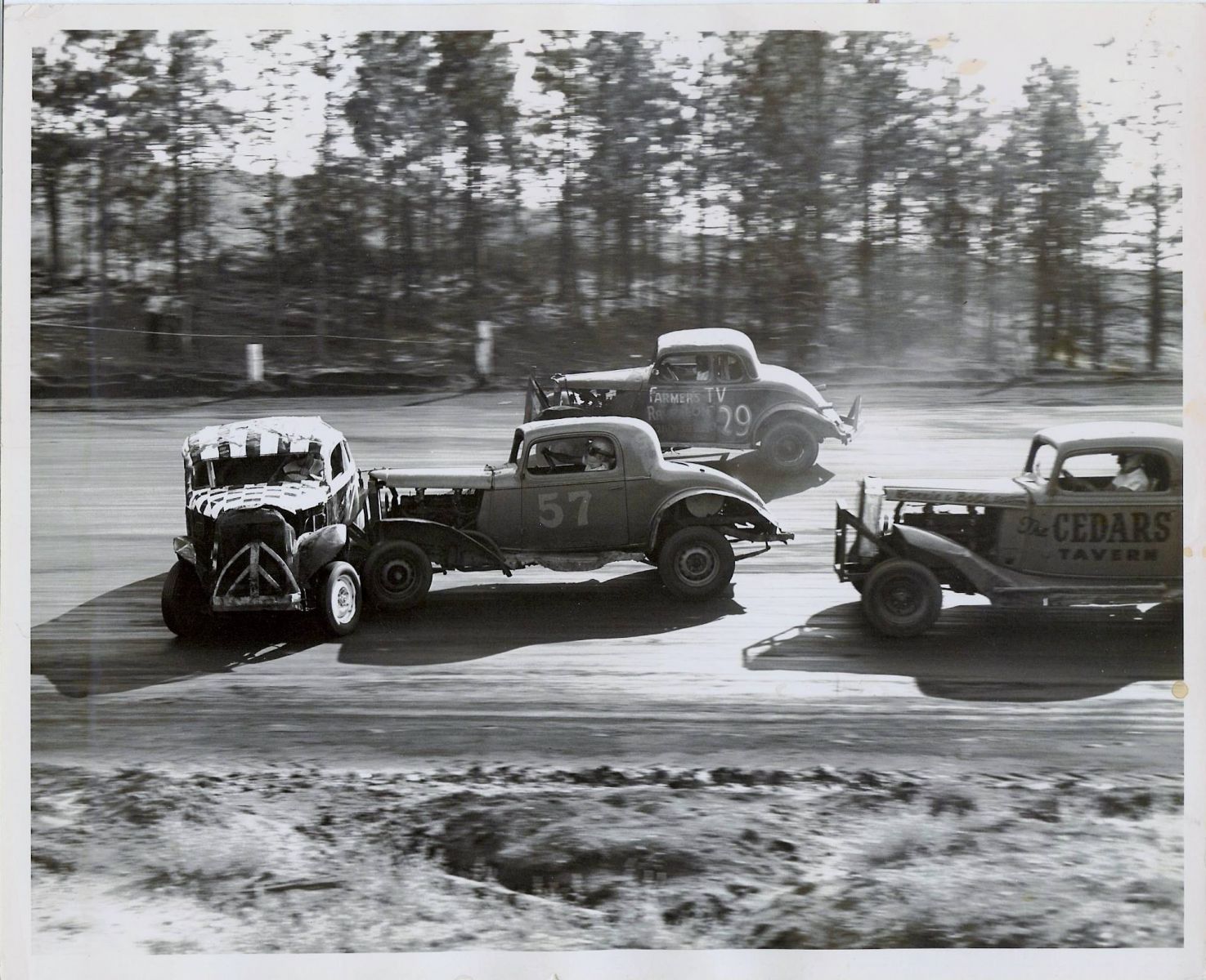 Racing action at the old Mead Speedway