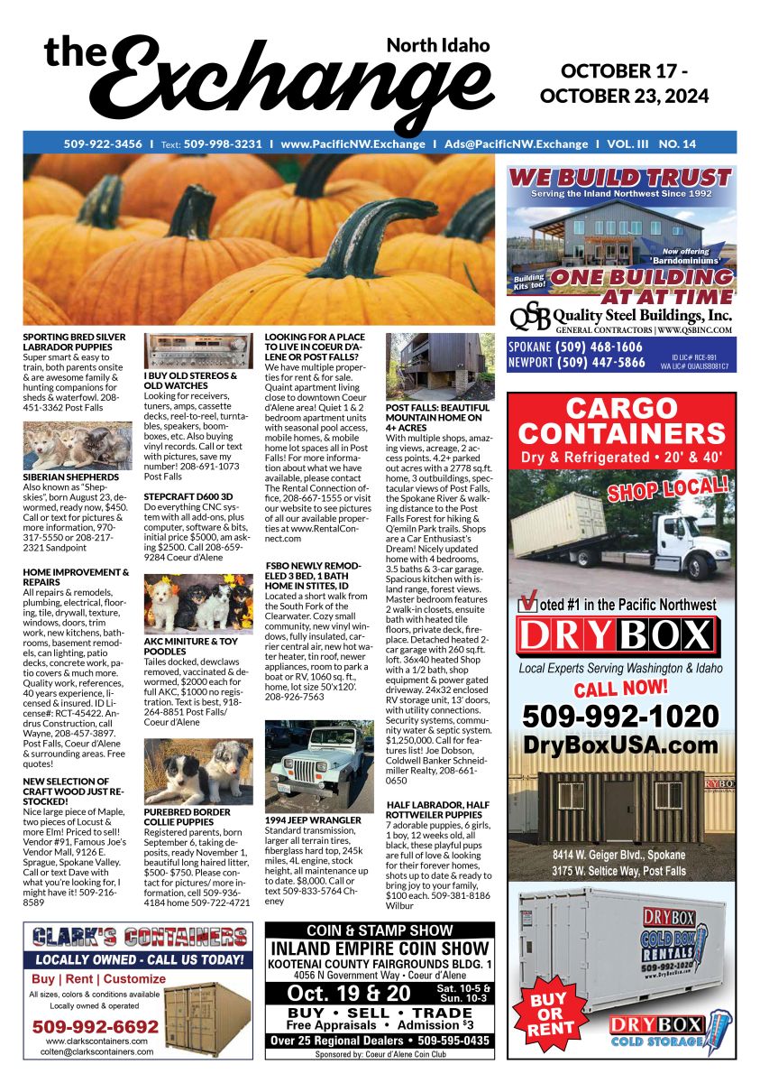 Front Cover of the North Idaho edition of the Exchange