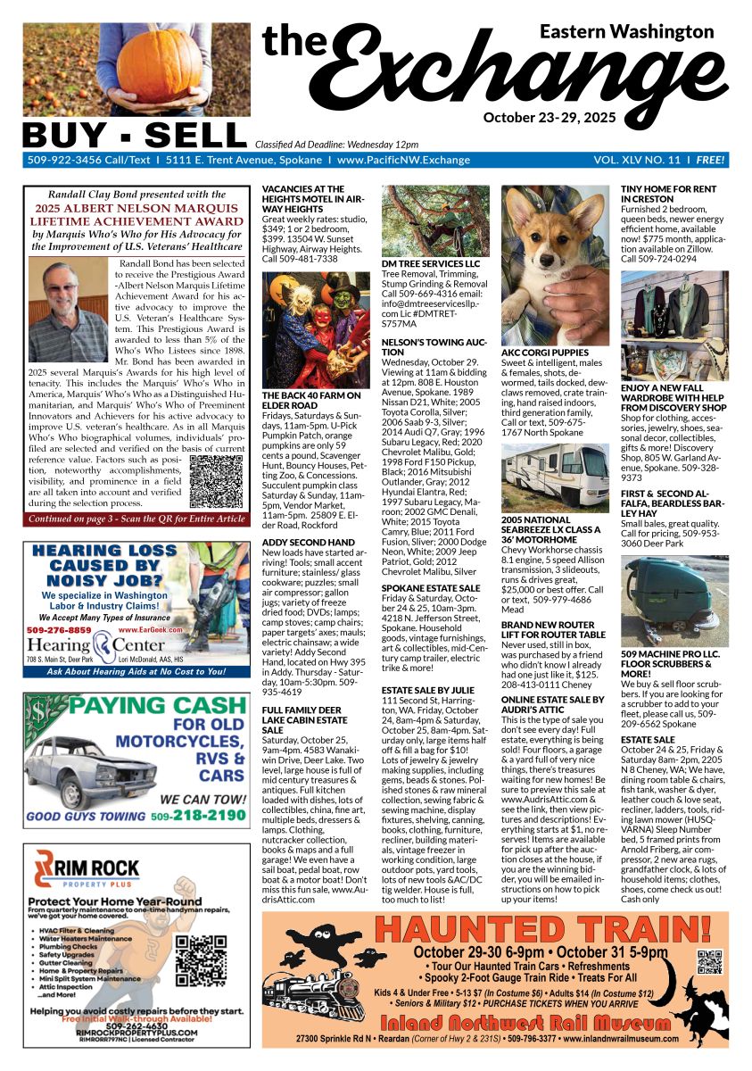 Front cover of Eastern Washington edition of the Exchange