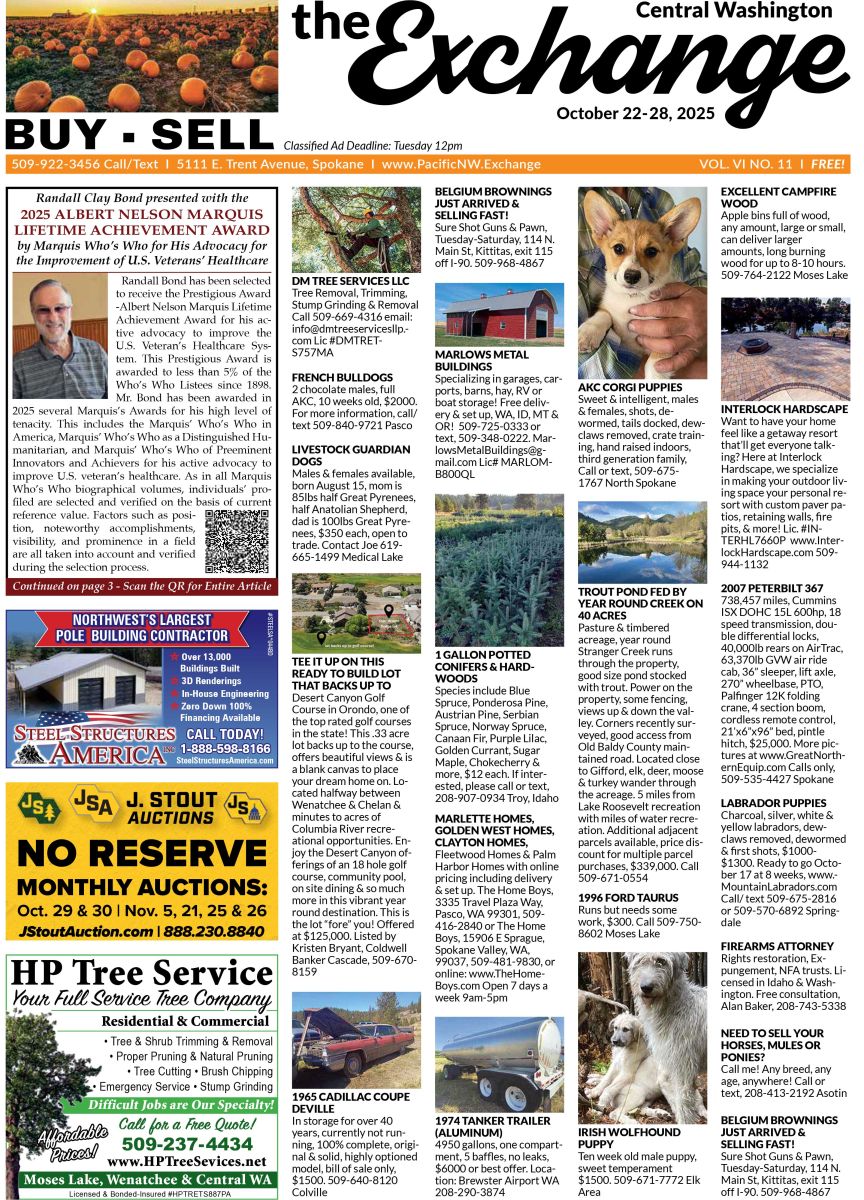 Front Cover of the Wenatchee/Moses Lake edition of the Exchange