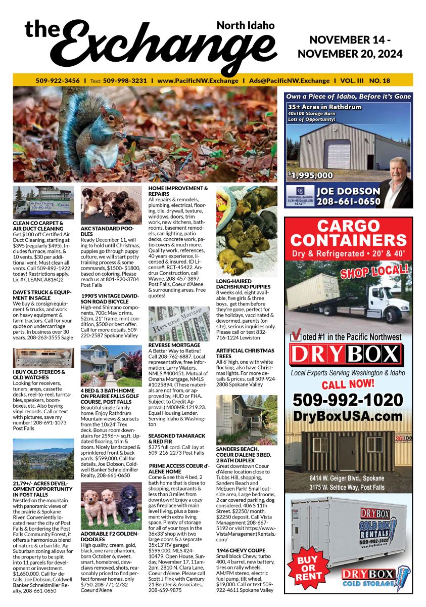 Front Cover of the North Idaho edition of the Exchange