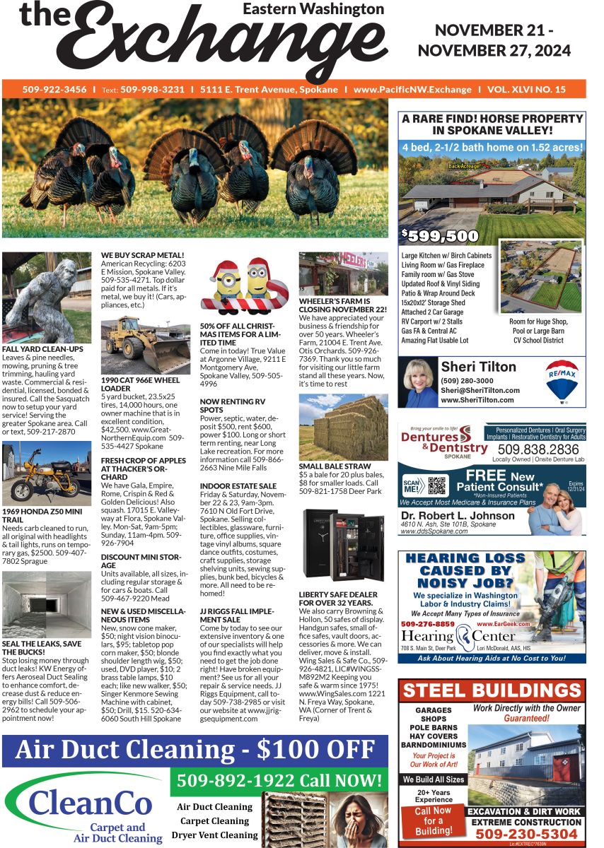 Front cover of Eastern Washington edition of the Exchange