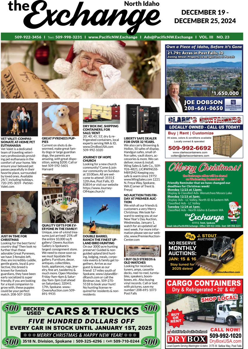 Front Cover of the North Idaho edition of the Exchange